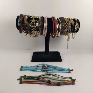 Gold Tone Bracelet Lot 19 Variety Bangles Tie Owl Fashion jewelry Ready to Wear